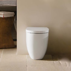 Immagine di Hatria LUMINA vaso a terra Pure Vortex, senza brida, senza sedile, colore bianco finitura lucido 00Y9FH01