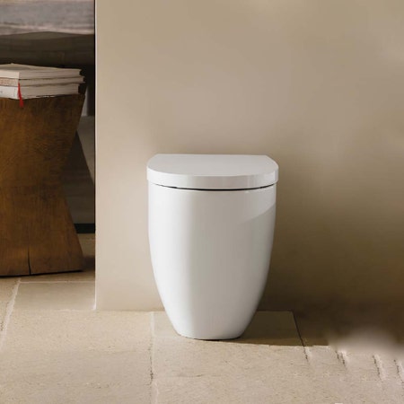 Immagine di Hatria LUMINA vaso a terra Pure Vortex, senza brida, senza sedile, colore bianco finitura lucido 00Y9FH01