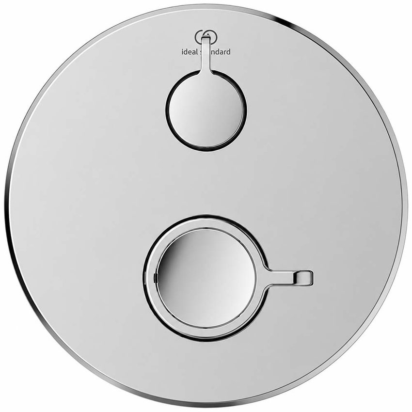 Immagine di Ideal Standard CERAPLUS SAFE miscelatore termostatico rotondo, per doccia, con deviatore, senza corpo incasso, finitura cromo A8592AA