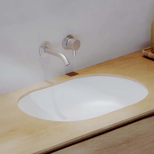 Immagine di Hatria HAPPY HOUR SLIM 12:15 S lavabo da incasso sottopiano, senza foro e senza troppopieno, colore bianco finitura lucido 00Y8AQ01