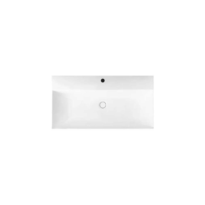Immagine di Hatria BAHIA 13 lavabo sospeso 100 x 46.5 cm, monoforo, con troppopieno, colore bianco finitura lucido BH1000465011TS0