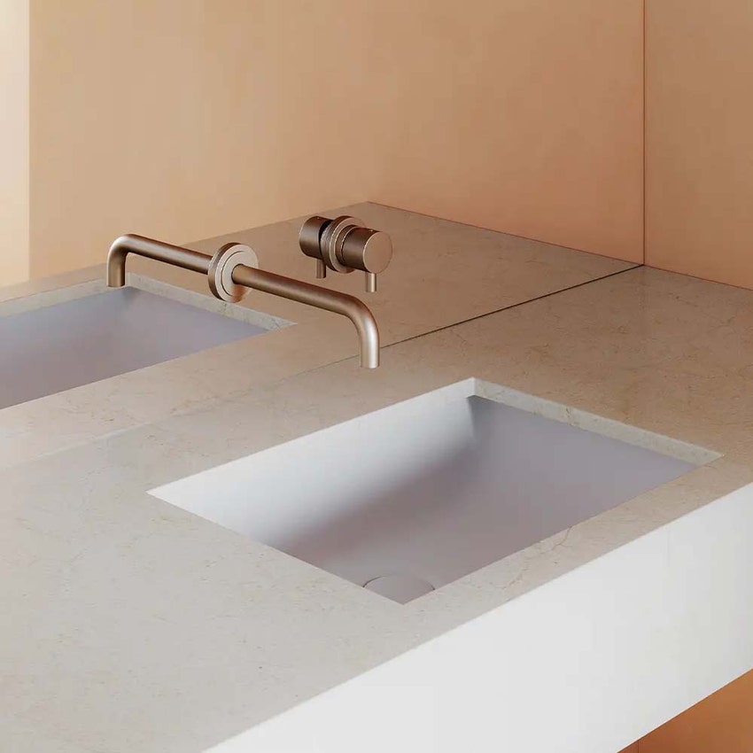 Immagine di Hatria BAHIA 13 lavabo sottopiano 50 x 38 cm, senza foro, con troppopieno, colore bianco finitura lucido BH0500380010TU0