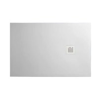 Immagine di Hatria PETRA H3 piatto doccia rettangolare in ceramica levigato 90 x 70 cm, con piletta Geberit e griglia inox, colore bianco PL09007000100