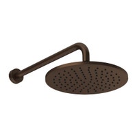 Immagine di Gessi SHOWER soffione orientabile rotondo Ø 25 cm, anticalcare, a parete, con braccio incluso, finitura dark bronze 66148#845
