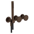 Immagine di Gessi ORIGINI miscelatore doccia a parete, a due vie, con doccetta, senza corpo incasso, finitura dark bronze 66036#845