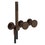 Immagine di Gessi ORIGINI miscelatore doccia a parete, a due vie, con doccetta, senza corpo incasso, finitura dark bronze 66036#845