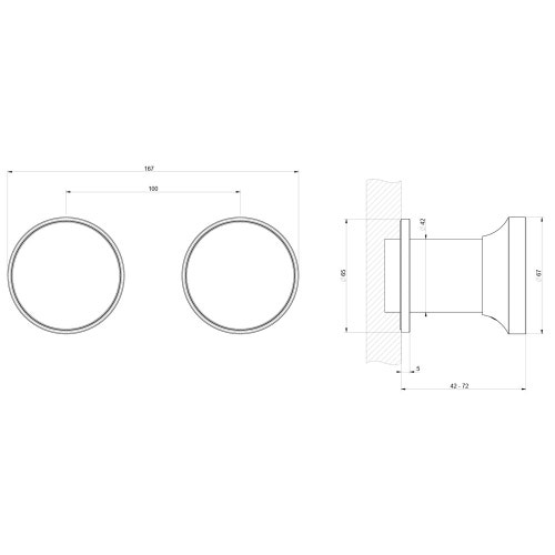 Immagine di Gessi ORIGINI miscelatore doccia 2 vie, rosoni singoli, senza corpo incasso, finitura finox brushed nickel 66079#149