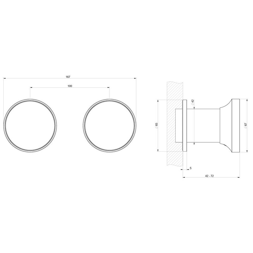 Immagine di Gessi ORIGINI miscelatore doccia 2 vie, rosoni singoli, senza corpo incasso, finitura finox brushed nickel 66079#149