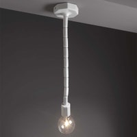 Immagine di Flaminia MAKE-UP portalampada a sospensione in ceramica H 80 cm, colore bianco finitura lucido MKL80