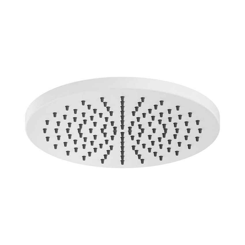Immagine di Nobili SHOWER soffione a snodo rotondo da Ø 20 cm. in ottone, finitura polar white AD139/112WM