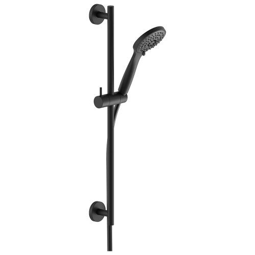 Immagine di Nobili SHOWER asta murale, supporto doccetta scorrevole e orientabile, doccetta a 3 getti e flessibile 150 cm, colore mora finitura opaco AD140/36BM