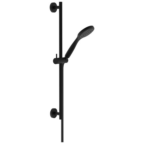 Immagine di Nobili SHOWER asta murale con supporto doccetta scorrevole e orientabile, doccetta monogetto e flessibile 150 cm, colore mora finitura opaco AD140/51BM