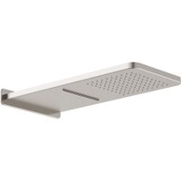 Immagine di Nobili SHOWER soffione doccia rettangolare a parete, 59.3 x 27 cm. in acciaio inox, 2 vie, finitura inox spazzolato AD139/130IX