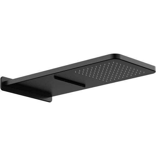 Immagine di Nobili SHOWER soffione doccia rettangolare a parete, 59.3 x 27 cm. in acciaio inox, 2 vie, colore mora finitura opaco AD139/130BM