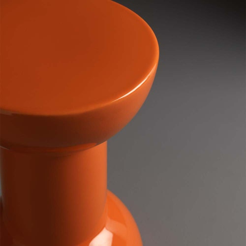 Immagine di Flaminia ROCCHETTO sgabello/tavolino in ceramica Ø 30 cm, colore arancione finitura lucido RCTARA