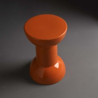 Immagine di Flaminia ROCCHETTO sgabello/tavolino in ceramica Ø 30 cm, colore arancione finitura lucido RCTARA