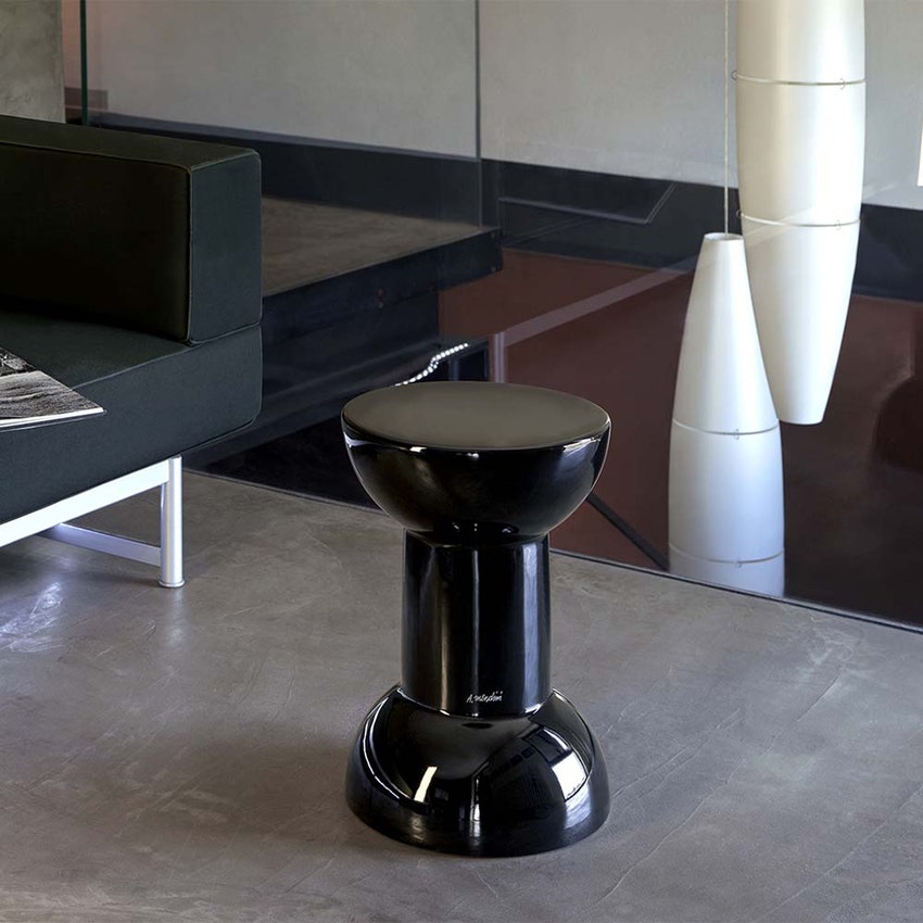 Immagine di Flaminia ROCCHETTO sgabello/tavolino in ceramica Ø 30 cm, colore blu finitura lucido RCT