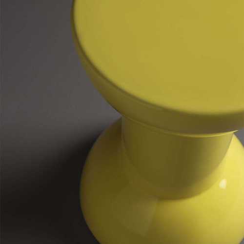 Immagine di Flaminia ROCCHETTO sgabello/tavolino in ceramica Ø 30 cm, colore giallo finitura lucido RCTGIA