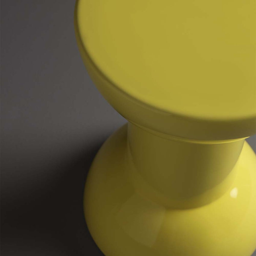 Immagine di Flaminia ROCCHETTO sgabello/tavolino in ceramica Ø 30 cm, colore giallo finitura lucido RCTGIA