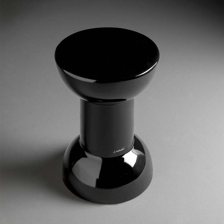 Immagine di Flaminia ROCCHETTO sgabello/tavolino in ceramica Ø 30 cm, colore nero finitura lucido RCTNER