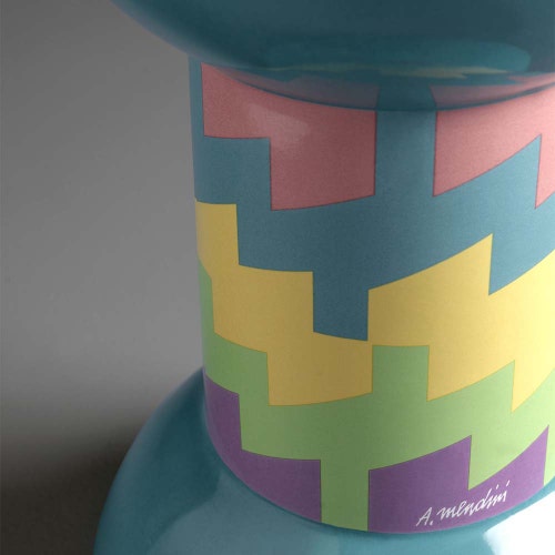 Immagine di Flaminia ROCCHETTO sgabello/tavolino in ceramica Ø 30 cm, decoro 03 RCTD03