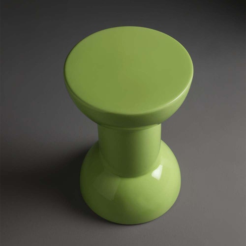 Immagine di Flaminia ROCCHETTO sgabello/tavolino in ceramica Ø 30 cm, colore verde finitura lucido RCTVER