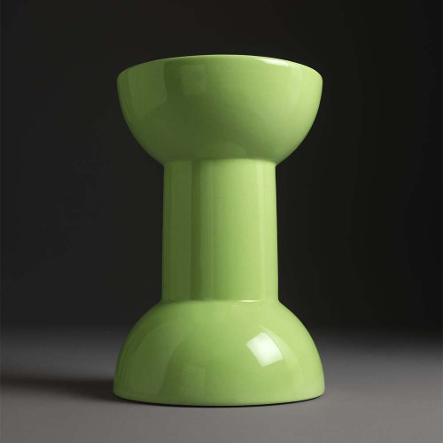 Immagine di Flaminia ROCCHETTO sgabello/tavolino in ceramica Ø 30 cm, colore verde finitura lucido RCTVER
