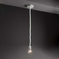 Immagine di Flaminia MAKE-UP portalampada a sospensione in ceramica H 120 cm, colore bianco finitura lucido MKL120