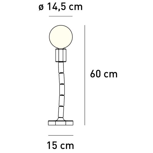 Immagine di Flaminia MAKE-UP portalampada da tavolo in ceramica H 60 cm, colore bianco finitura lucido MKLT60