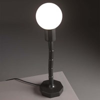 Immagine di Flaminia MAKE-UP portalampada da tavolo in ceramica H 60 cm, colore carbone finitura opaco MKLT60CAR
