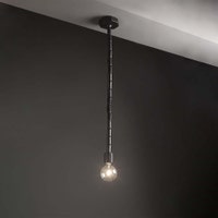 Immagine di Flaminia MAKE-UP portalampada a sospensione in ceramica H 120 cm, colore carbone finitura opaco MKL120CAR