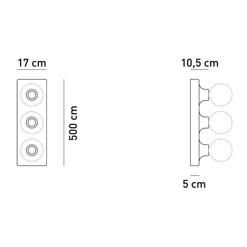 Immagine di Flaminia MAKE-UP portalampada da parete o soffitto in ceramica a 3 luci, colore bianco finitura lucido MKLP