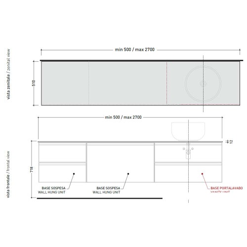 Immagine di Flaminia CUBIKA top di copertura L.50 P.51 cm, colore bianco finitura opaco CKPR51LBK050