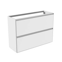 Immagine di Flaminia CUBIKA base portalavabo L.105 P.37 cm a terra, con 2 cassetti, senza top, colore bianco finitura opaco CKD753LBK