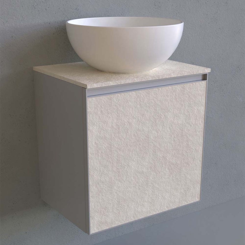 Immagine di Flaminia CUBIKA base portalavabo L.50 P.37 cm sospesa, con 1 cassetto, senza top, colore bianco finitura opaco CKD872LBK