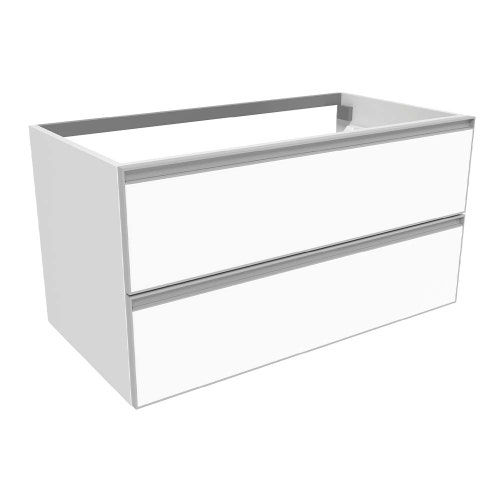 Immagine di Flaminia CUBIKA base portalavabo L.95 P.50 cm sospesa, con 2 cassetti, senza top, colore bianco finitura opaco CKD827LBK