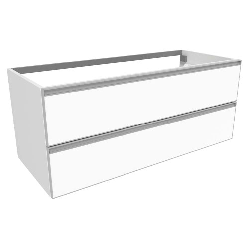 Immagine di Flaminia CUBIKA base portalavabo L.120 P.50 cm sospesa, con 2 cassetti, senza top, colore bianco finitura opaco CKD949LBK