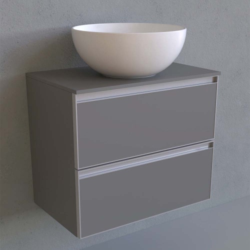 Immagine di Flaminia CUBIKA base portalavabo L.60 P.37 cm sospesa, con 2 cassetti, senza top, colore bianco finitura opaco CKD938LBK