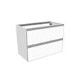 Immagine di Flaminia CUBIKA base portalavabo L.70 P.37 cm sospesa, con 2 cassetti, senza top, colore bianco finitura opaco CKD808LBK