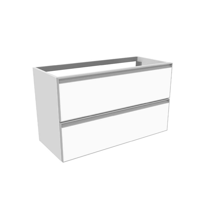Immagine di Flaminia CUBIKA base portalavabo L.85 P.37 cm sospesa, con 2 cassetti, senza top, colore bianco finitura opaco CKD814LBK