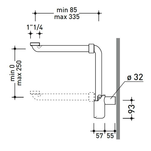 Immagine di Flaminia Sifone salvaspazio in ABS per lavabo 1" 1/4 SIFLSP