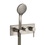 Immagine di Gessi VIA TORTONA miscelatore doccia a parete 2 uscite, con deviatore, presa acqua, supporto, flessibile 150 cm e doccetta anticalcare, senza corpo incasso, finitura finox brushed nickel 44829#149