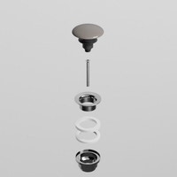 Immagine di Cielo Piletta universale click clack finitura cromo, con coperchio in ceramica colore talpa PIL01TP