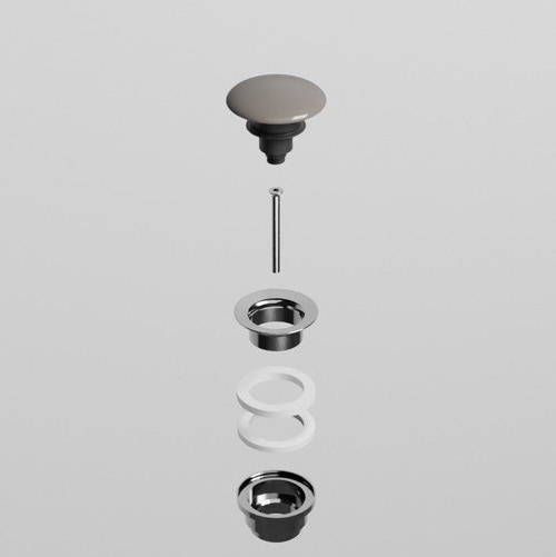 Immagine di Cielo Piletta universale click clack finitura cromo, con coperchio in ceramica colore talpa PIL01TP