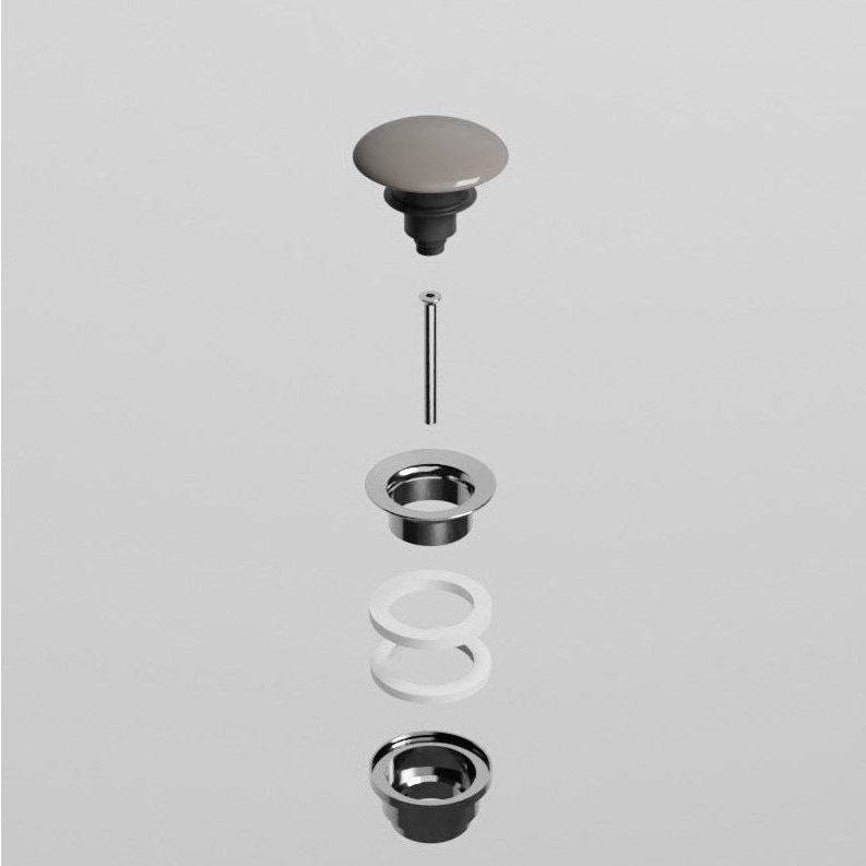 Immagine di Cielo Piletta universale click clack finitura cromo, con coperchio in ceramica colore talpa PIL01TP