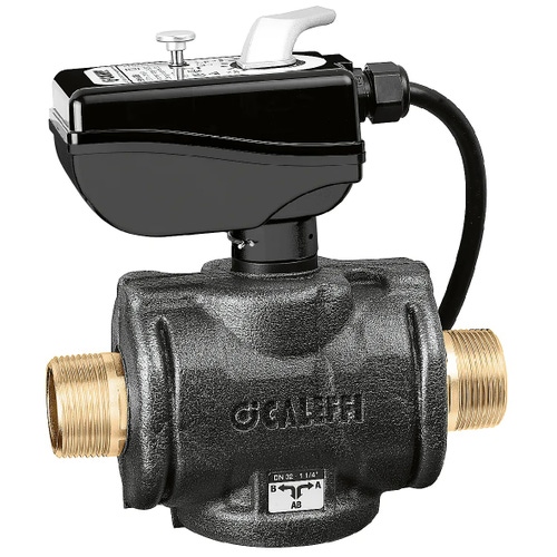 Immagine di Caleffi 638 Valvola a sfera a tre vie deviatrice, motorizzata, con kit di coibentazione, 230 V, attacchi 1.1/4” 638373