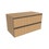 Immagine di Flaminia CUBIKA base portalavabo L.95 P.50 cm sospesa, con 2 cassetti, senza top, finitura rovere naturale greca CKD827LLK
