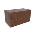 Immagine di Flaminia CUBIKA base portalavabo L.95 P.50 cm sospesa, con 2 cassetti, senza top, finitura noce greca CKD827LNK