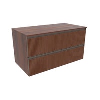 Immagine di Flaminia CUBIKA base portalavabo L.95 P.50 cm sospesa, con 2 cassetti, senza top, finitura noce greca CKD827LNK