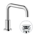 Immagine di Nobili LIVE bocca per miscelatore monocomando per lavabo, con scarico 1 1/4" push, finitura inox spazzolato AV00156/23IX